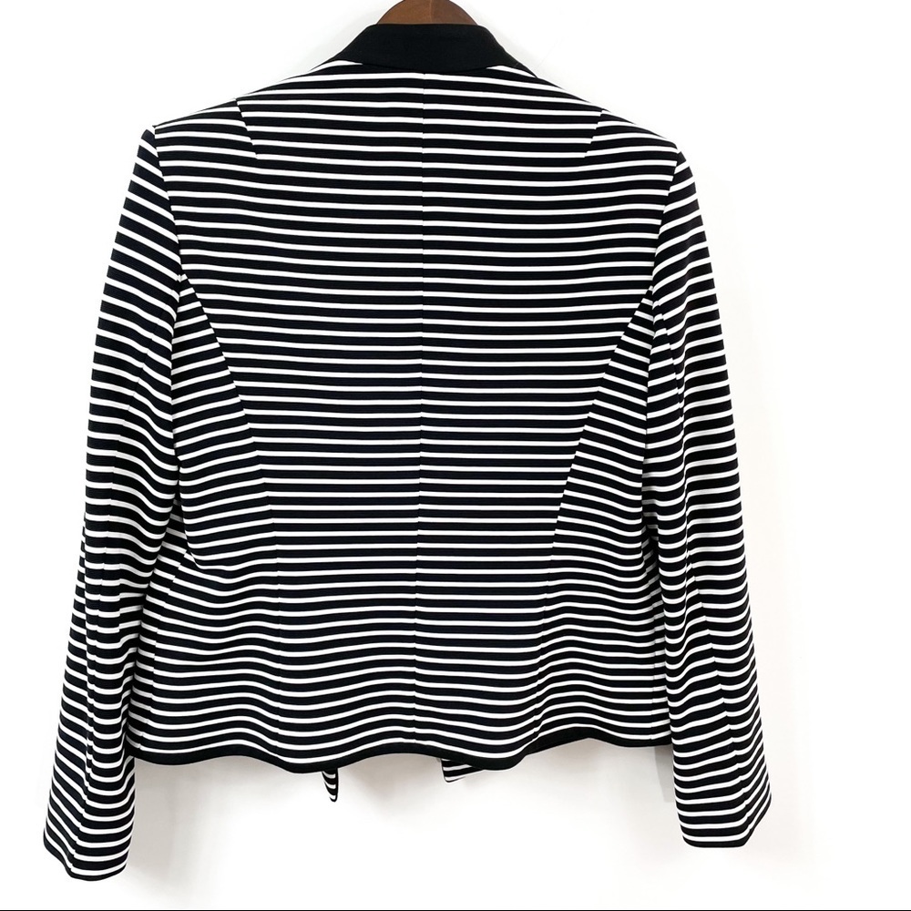 Anne Klein Zip up Striped Blazer - Picture 2 of 5